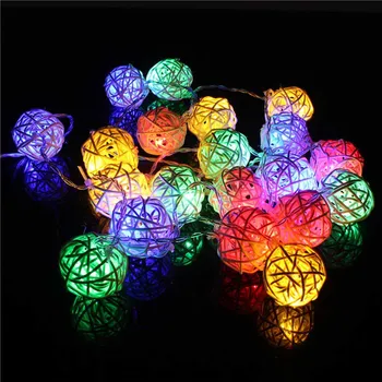 

4M 20LED Rattan Ball LED String Light Holiday Fairy Light for Party Wedding Room Christmas Lights Garland Outdoor Decoration