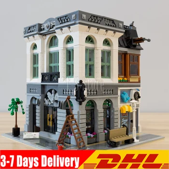 

IN Stock DHL 2413Pcs Brick Bank Model Building Kits Blocks Bricks Toy Compatible 15001 10251 MOC Gifts