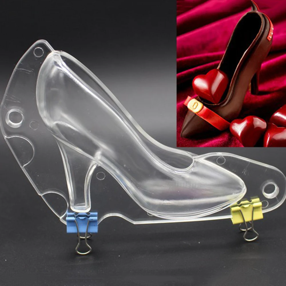 

1PC Women's high heels 3D stereoscopic chocolate cooking tools SFondant Mold Decorate Polymer Clay Resin Candy Super