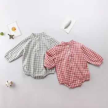 

2019 new arrival baby girls boys solid romper autumn fashion babys jumpsuit 0-3t