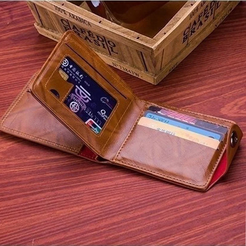 Oeak брендовый короткий кошелек, мужской кожаный кошелек, короткий кошелек для удостоверения личности, кошелек для долларов