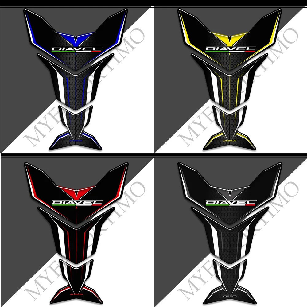 Tank Pad 3D Stickers For Ducati Diavel 1260S V2 V4 Protector Fairing Motorcycle Emblem Logo Fender Windshield Handguard