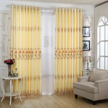

Curtains for Living Room Bedroom Fabric Cloth Hollow Daffodils Patterns Printing Curtains Elegant Curtains Pink and Yellow