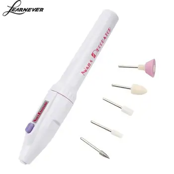 

5in1 Mini Manicure Grinding Tool Drill Electric Drills Gel Hand File Feather In Bits Grinding Nail Polish Manicure Tool Man L1J6