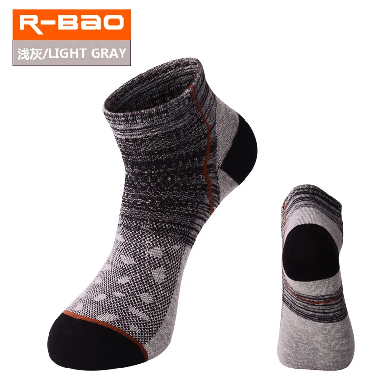 light gray Летние короткие модные уличные мужские спортивные хлопковые дышащие носки нескользящие амортизирующие носки для бега впитывающие влагу для велосипедного спорта носки - Цвет: light gray