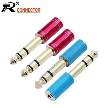 

10pcs/lot 3 Poles Stereo 6.35mm Male Plug to 3.5mm 3 Pins Stereo Female Jack Adapter Gold Plated Audio Jack 3.5mm to 1/4" Plug