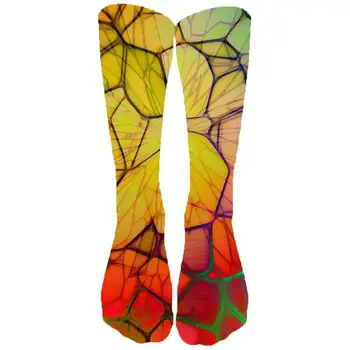 

KYKU Geometric Socks Men Psychedelic Sock 3d Vortex Stocking Printed Network Funny Print Ladies socks Cute Happy Gogh Style