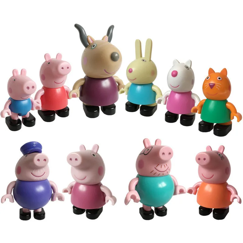 

Peppa pig George guinea pig Family Pack Dad Mom Action Figure Original Pelucia Anime Toys For Kids children Gift
