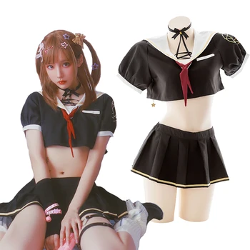 

Anime Cardcaptor Sakura Cosplay Costumes Kinomoto Sakura Sailor Unform Sexy Women's Top + Skirt Set