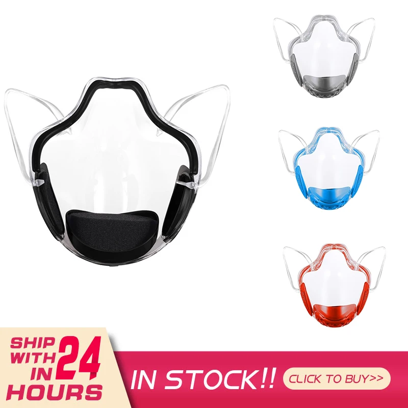 Transparent Face Shield Adults Durable Mask For Plastic Reusable Cover Mouth With Breathing Hole Kitchen Tools | Дом и сад