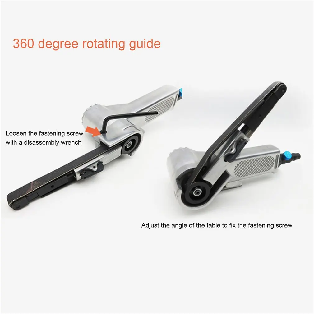 3/8" Air Belt Sander Air Angle Grinding Machine with Sanding Belts for Air Compressor Sanding Pneumatic Tool Set 10/20mm