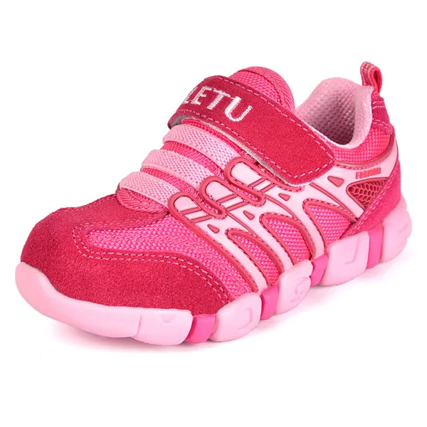 DW826 Pink Детская натуральная кожаная спортивная обувь для мальчиков и девочек дышащие сетчатые кроссовки модная детская весенняя обувь размер от 26 до 37 - Цвет: DW826 Pink