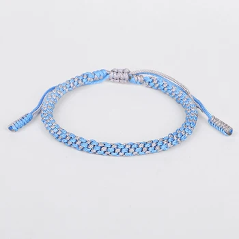 

Tibetan Buddhist Lucky Friendship Bracelets love Charm Bracelets & Bangles For Women Men Handmade Blue Gray Rope Bracelet Gift