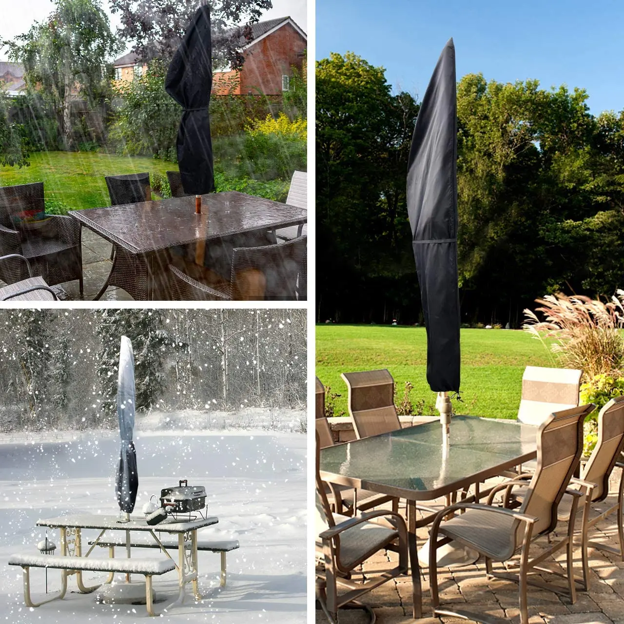 Umbrella Cover Patio Umbrella Cover Waterproof Outdoor Umbrella Cover Zipper For 6 sizes Cantilever Covers