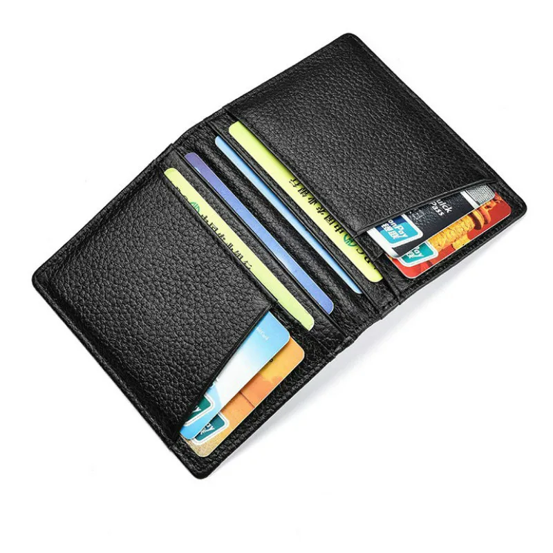 Super Slim Soft Wallet 100% Genuine Leather Mini Credit Card Wallet Purse Card Holders Men Wallet Thin Small 10pcs echu1h561jx5 thin film capacitor 560pf 50vdc 5% pps film 0805 ech u1h561gx5 cbb polyester capacitor new original genuine