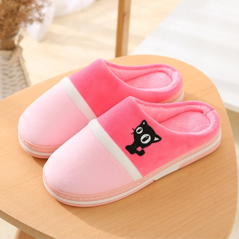pink Zhen zhou/; pantoufle femme; домашние тапочки для мужчин; зимние теплые домашние милые женские тапочки; chausson femme - Цвет: pink