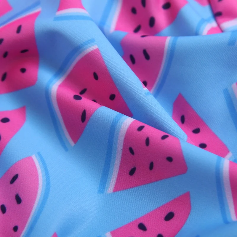 Летняя одежда для купания для малышей, милый купальник без рукавов с оборками и принтом арбуза, летняя пляжная одежда