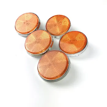 

5pcs Car Round Amber White Red Light Safety Warning Motorcycle Reflector Universal License Plate Truck, Trailer Bus Motorcycle
