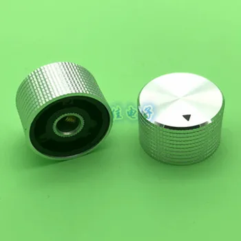 

5 Piece Aluminum alloy potentiometer knob 25 * 15.3mm silver power amplifier volume adjustment knob round hole 6.35mm