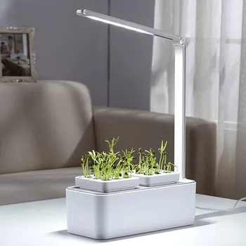 

DropShipping LED Light Automatic Flower Pots Planter Water-absorbing Irrigation Lamp Nursery Pots Indoor Decor Garden Supplies