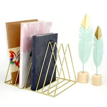 

Solid 9 Grid File Storage Book Shelf Bookbends Desktop Nordic Wrought Iron File Holder Office Desk Storage Book Stand Organizer