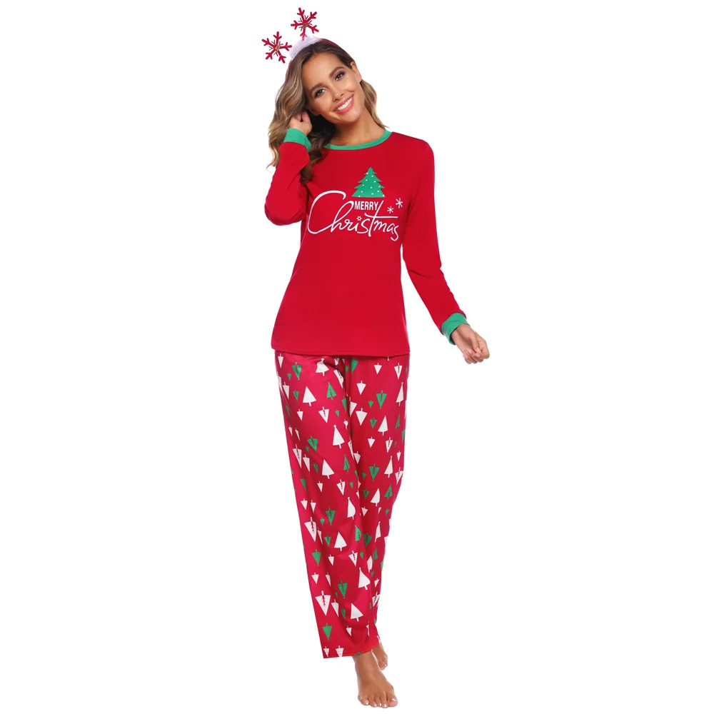 Zexxy, рождественские пижамы, снежинка, олененок, узор, Рождественский комплект из 2 предметов, Женский Топ с длинным рукавом и вырезом лодочкой+ длинные штаны, Новогодняя Пижама, пижамы