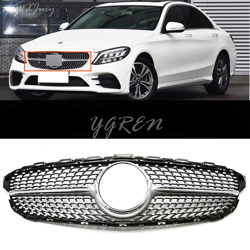 Diamond Front Radiator Grille Grill For Mercedes Benz W5 C450 C250 C180 C0 C2 19 Racing Grills Aliexpress