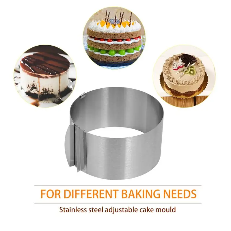 OUNONA Baking Ring Baking Tools Adjustable 6 12 Inch Stainless Steel Mousse Layered Cake Mold Baking 5