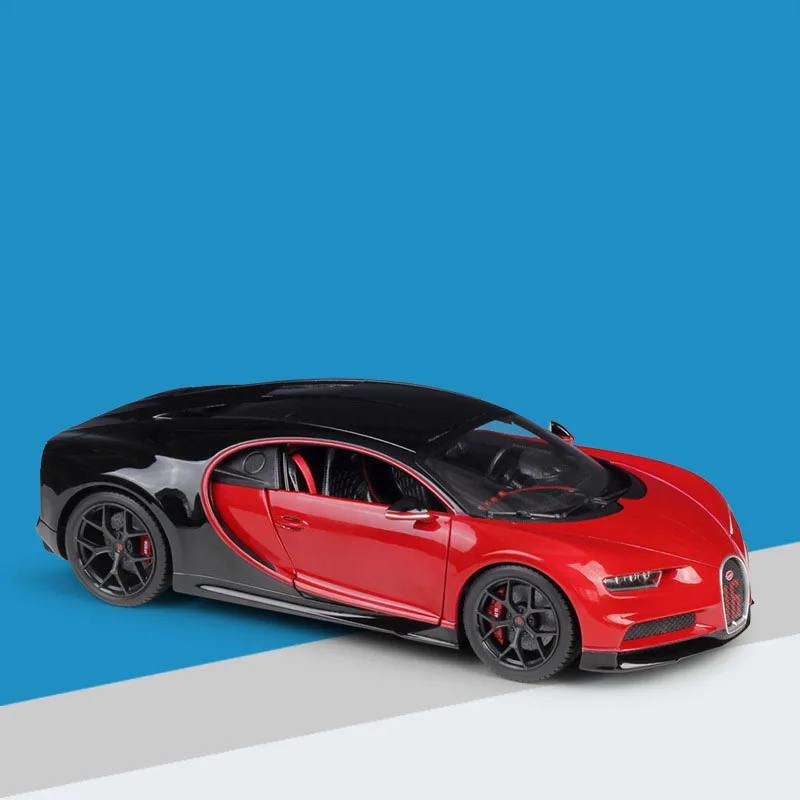 Bburago литая под давлением модель спортивного автомобиля Chiron 1:18 из металлического сплава Высокая имитационная машина с базой Игрушки для мальчиков подарки для мальчиков - Цвет: With box