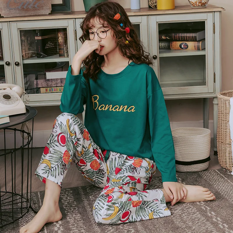BZEL пижамы женские с длинным рукавом Топы+ брюки хлопок пижамы Pijama Mujer цветочные пижамы Femme женская одежда для дома Ночной костюм