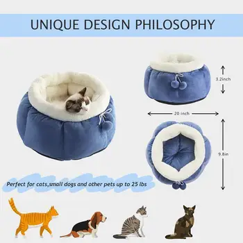 

Cat Bed Indoor Pet Warm Soft Cushion Novetly Huts Cozy For Small House Sleeping All Dog Season Nest Kitten Cats Beds Medium N8A8