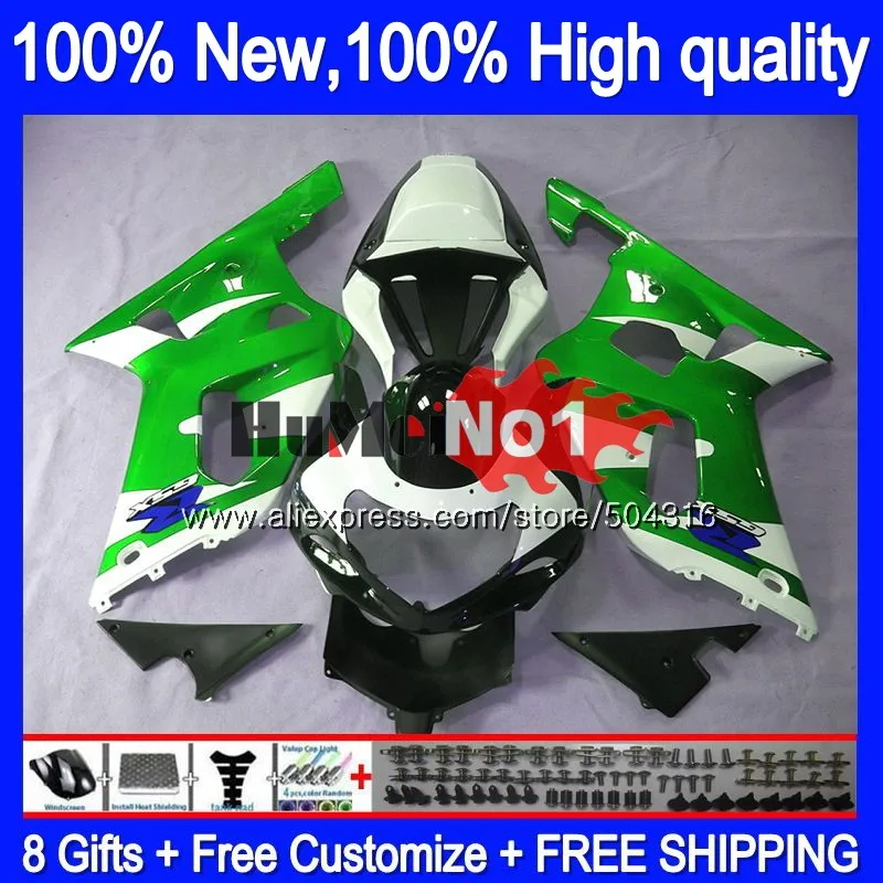 Корпус для SUZUKI GSX-R1000 GSXR1000 1000CC 2000 2001 2002 19MC. 129 GSXR-1000 K2 GSX R1000 GSXR 1000 00 01 02 обтекатель Топ белый с зеленым - Цвет: No. 1