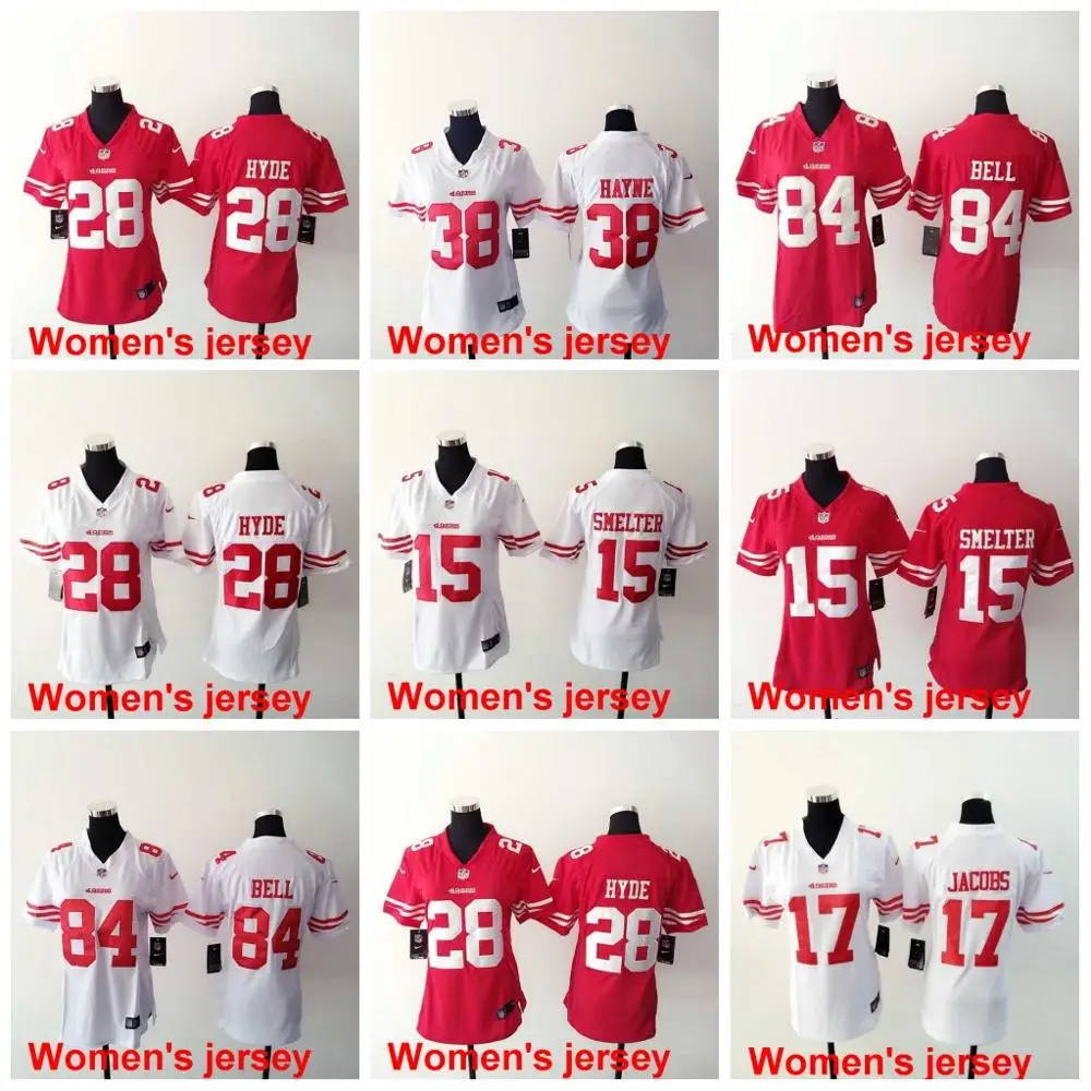 A+++ женщины все сшитые Сан-Франсиско s Joe Монтана 42 Ronnie Lott 80 Jerry Rice 82 Torrey Smith 81 Anquan Boldin Джерси