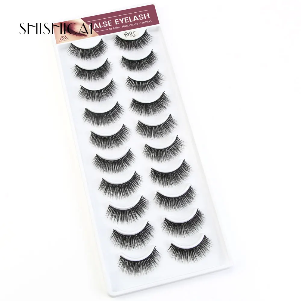 10 pairs/pack Faux 3d Mink Lashes Natural False Eyelashes Extension Soft Mink Eyelashes Beauty Makeup Cruelty free