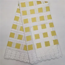 Швейцарские кружева ткань из Дубая сухая кружевная ткань Высокое качество хлопчатобумажная кружевная ткань Tissu Dentelle для вечерние 5 ярдов