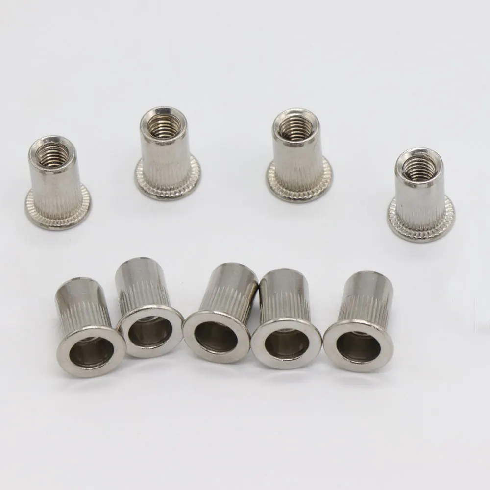Rivet Nut 50pcs M3 M4 M5 M6 M8 M10 304 Stainless Steel Carbon Steel Aluminum Flat Countersunk Head Rivet Nut Insert Rivnut Nutsert