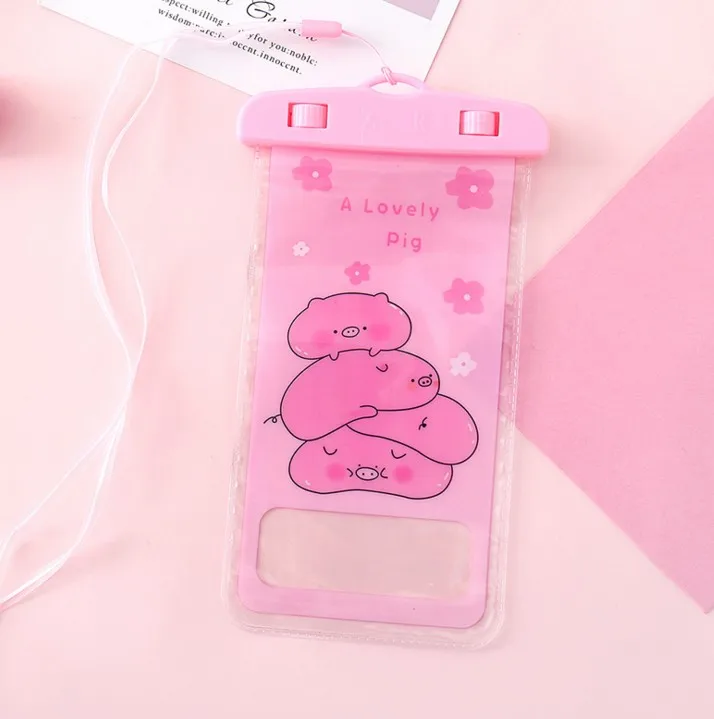 1 шт. Kawaii свинья животное водонепроницаемая сумка чехол с ремешком для наружного плавания или спорта на открытом воздухе канцелярские принадлежности