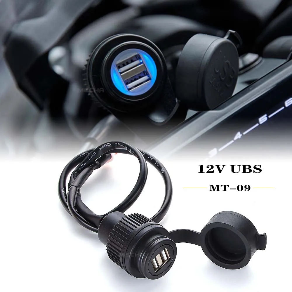 Caricabatterie USB Per Moto Yamaha - Adattatore 12V Doppia Presa, Per Tracer, MT-07, MT-09, XSR 700/900, Nero - Foto 9