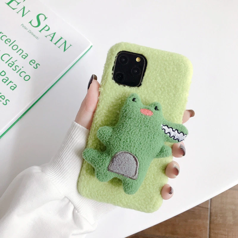 Плюшевый тканевый чехол для телефона Apple iphone 11 Pro X XS Max XR теплая плюшевая мягкая задняя крышка для iphone плюшевая теплая ручная крышка