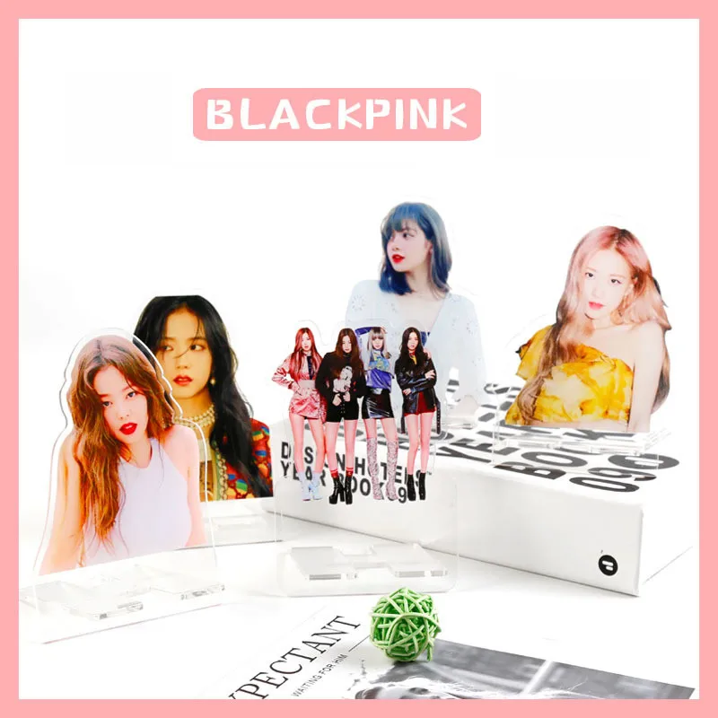 Kpop черно-розовая LISA JENNIE ROSE JISOO акриловая подставка для телефона универсальная настольная подставка для сотового телефона Автомобильный Настольный стенд