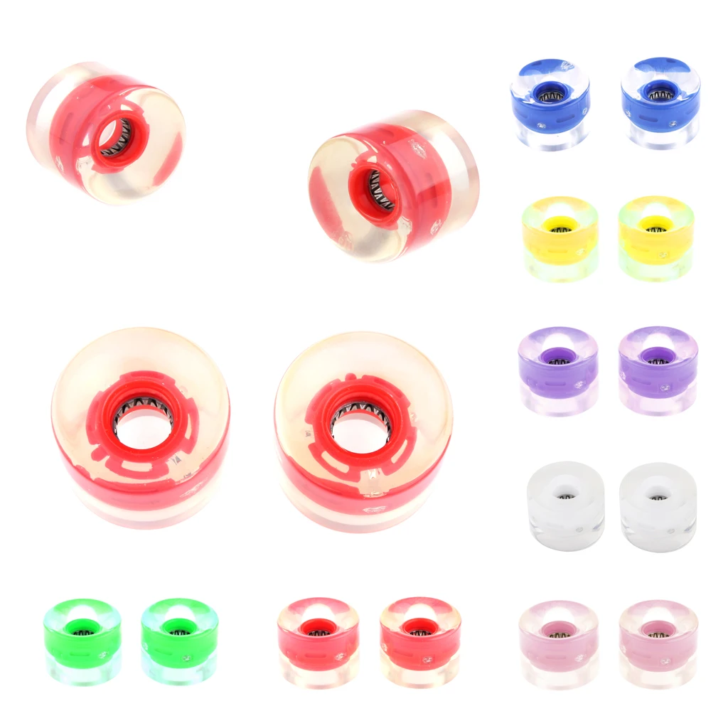 2pcs/Set Smooth LED Longboard Rollen Skateboard Wheels 59mm X 45mm Blue for Skateboard Lovers