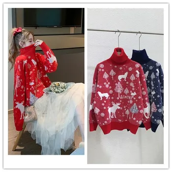 

adohon 2020 woman winter 100% Cashmere sweaters and auntmun knitted Pullovers High Quality Warm Female thickening Turtleneck