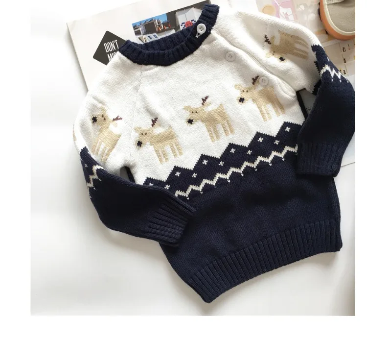 Свитер для девочек; топы; детский вязаный свитер; унисекс; зимний детский свитер; Рождественская Одежда для маленьких мальчиков; пуловер для маленьких девочек