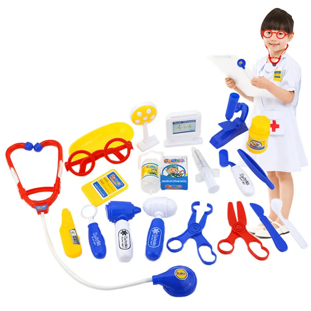 

21PCS/Set Plastic Doctor Equiment Tools Toy Children Playing Early Educational Toys Baby Girls Boys Gifts