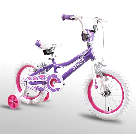 Purple 14 inch Детский велосипед с двойным тормозом из углеродистой стали, горный велосипед для мальчиков и девочек 4-5-6-7-8 лет - Цвет: Purple 14 inch