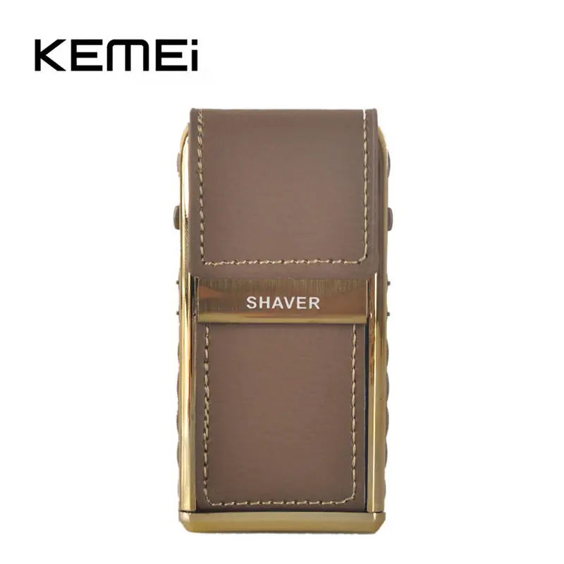 

Kemei mini 2 in 1 Electric Shaver for Men Rechargeable Shavers with Mirror for Man Waterproof Electric Razor with Leather She
