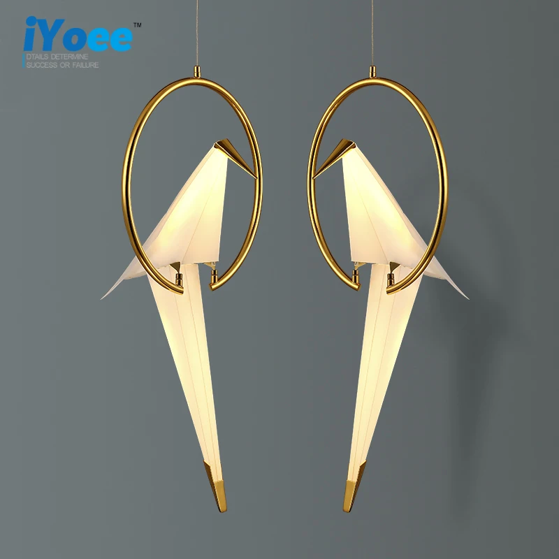 

Modern Nordic White Origami LED Birdie Pendant Light Bedroom Creative Pendant Lamp Lustre Luminaire Lighting Fixtures Home Light
