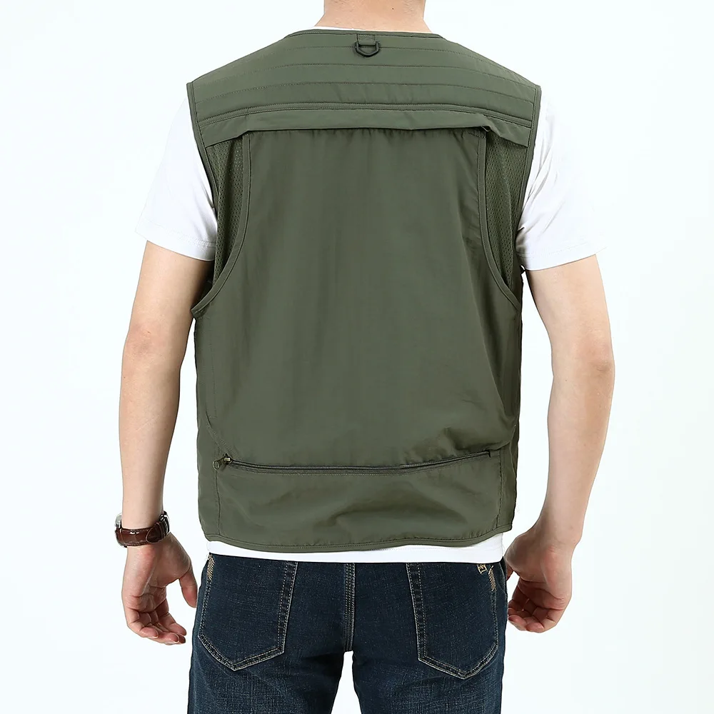 Spring And Autumn Summer Style Waistcoat Men's Casual Outdoor Quick Drying Breathable Mesh Fishing Photographical Vest Men's Can