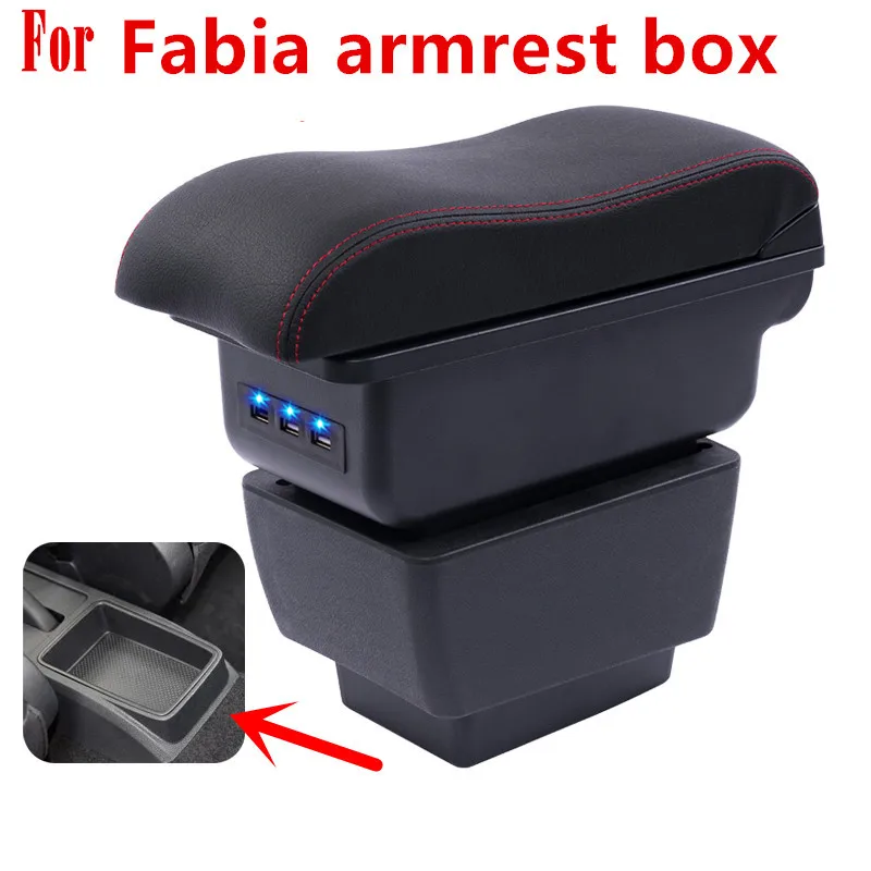Подлокотник Fabia для хранения вещей skoda 3 с подстаканником пепельницей USB 2015-2017 |