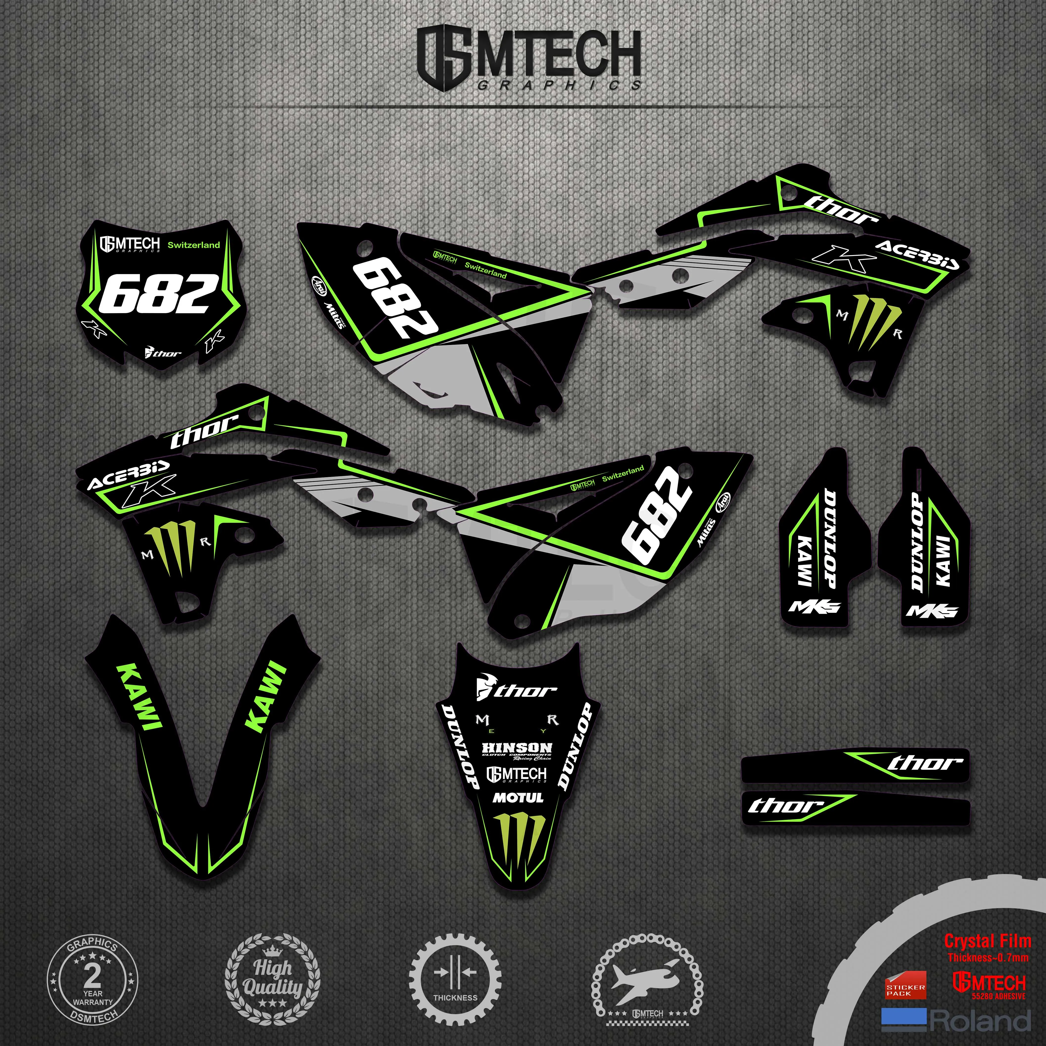 

DSMTECH K250F 2016-2013 Motorcycle Graphics DECALS STICKERS Kits For Kawasaki KXF250 KX250F 2013 2014 2015 2016 KXF250 KX250F